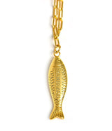 Fish Beach Town Small Paper Clip Chain Necklace - Lisi Lerch