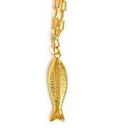 Fish Beach Town Small Paper Clip Chain Necklace - Lisi Lerch