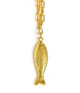 Fish Beach Town Small Paper Clip Chain Necklace - Lisi Lerch