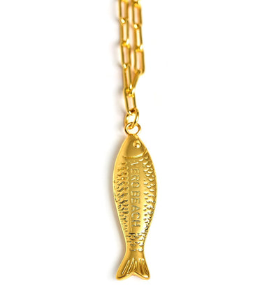 Fish Beach Town Small Paper Clip Chain Necklace - Lisi Lerch