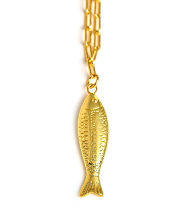 Fish Beach Town Small Paper Clip Chain Necklace - Lisi Lerch