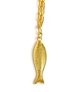 Fish Beach Town Small Paper Clip Chain Necklace - Lisi Lerch