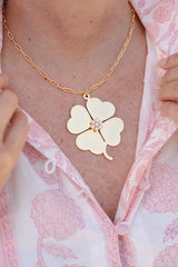 Genlyn Clover Short PaperClip Chain Necklace - 18k Plated - Teggy French - Lisi Lerch