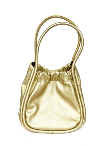 Gold Faux Leather Soft Shoulder Tote- Sample Sale- Final Sale - Lisi Lerch