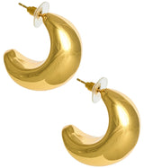 Goldie - Hollow Puffy 18k Gold Plated Hoop Earring - Meeghan Mullin Collection - Lisi Lerch