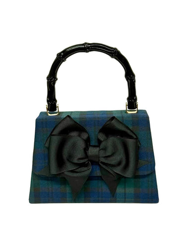 Green/Blue Plaid Lulu with Black Bow Sample Sale- Final Sale - Lisi Lerch