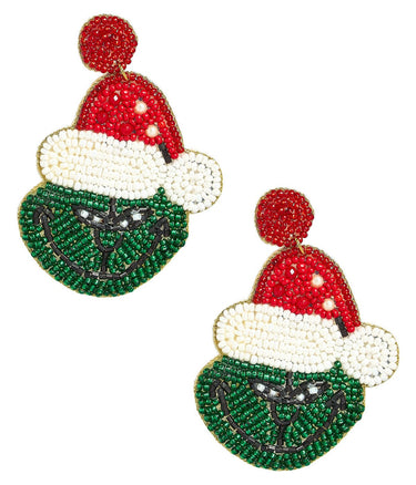 Grinch Beaded Earring - Lisi Lerch