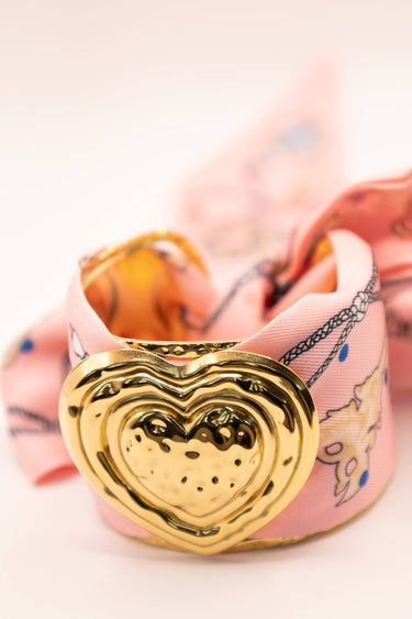 Heart Scarf Cuff with Pink Key Scarf-Sample Sale- Final Sale - Lisi Lerch