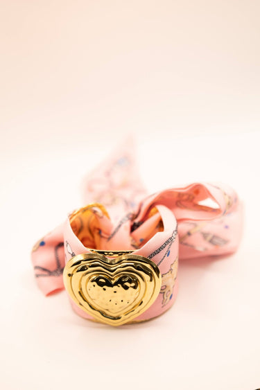 Heart Scarf Cuff with Pink Key Scarf-Sample Sale- Final Sale - Lisi Lerch