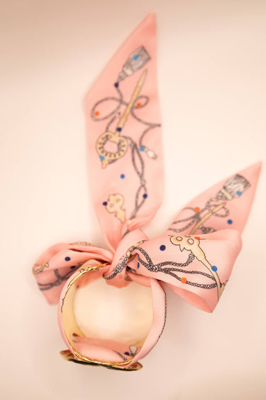 Heart Scarf Cuff with Pink Key Scarf-Sample Sale- Final Sale - Lisi Lerch