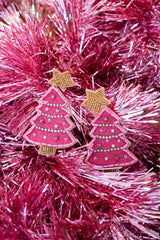 Hot Pink Christmas Tree - Earring - Lisi Lerch