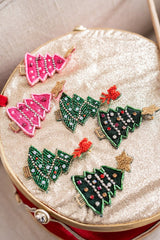 Hot Pink Christmas Tree - Earring - Lisi Lerch
