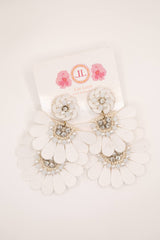 Ivory Pearl & Sequin Floral Drop Earrings -Sample Sale- Final Sale - Lisi Lerch