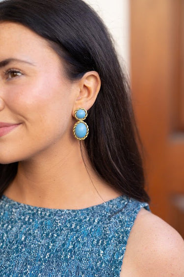 Jackie Earring in Turquoise & 18k Gold Plated - Belle of the Ball Collection - Lisi Lerch