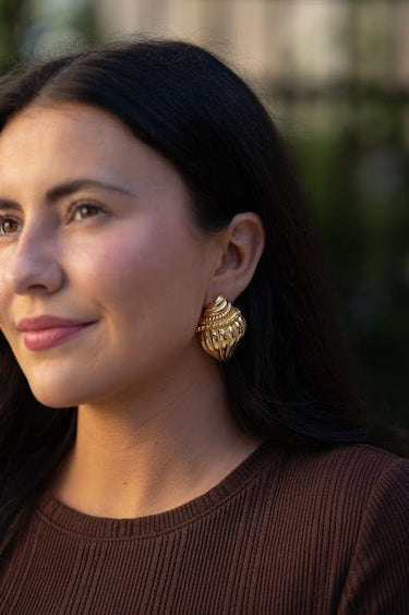 James Conch Shell Earring - 18k Plated Gold - Belle of the Ball Collection - Lisi Lerch