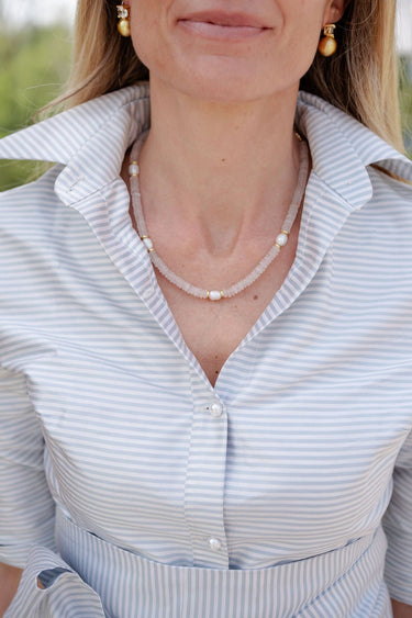 Jenny - Quartz Beaded Necklace with freshwater Pearl - Lisi Lerch