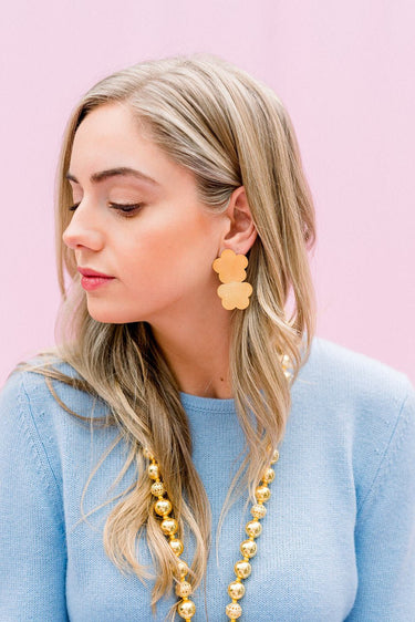 Josie Brushed Floral Earrings - 18k Gold Plated - Lisi Lerch