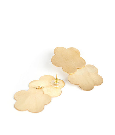 Josie Brushed Floral Earrings - 18k Gold Plated - Lisi Lerch