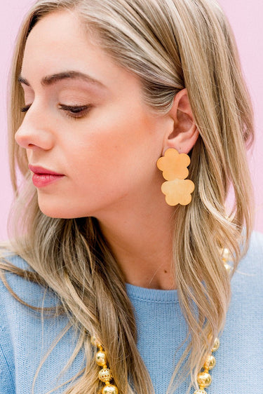 Josie Brushed Floral Earrings - 18k Gold Plated - Lisi Lerch
