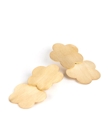 Josie Brushed Floral Earrings - 18k Gold Plated - Lisi Lerch