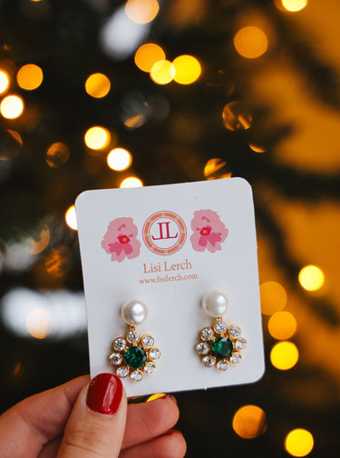 Kelly - Emerald Pearl Drop Earrings - 18k Gold Plated - Belle of the Ball Collection - earring - Lisi Lerch