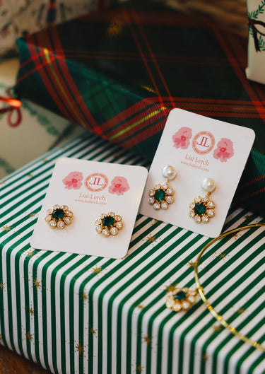 Kelly - Emerald Pearl Drop Earrings - 18k Gold Plated - Belle of the Ball Collection - earring - Lisi Lerch