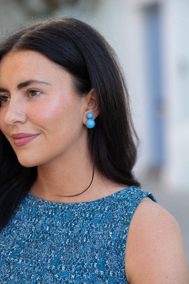 Large Audrey Stud Earring Turquoise - Belle of the Ball Collection - Lisi Lerch