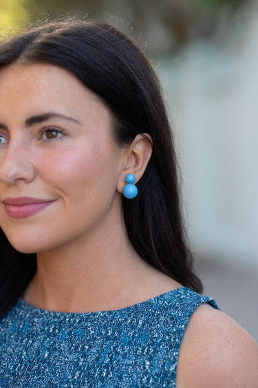 Large Audrey Stud Earring Turquoise - Belle of the Ball Collection - Lisi Lerch