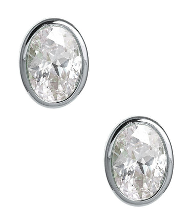 Large Bezel Oval Stud - 18k Gold Plated - Lisi Lerch