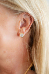 Large Bezel Stud - 18k Gold Plated - Lisi Lerch