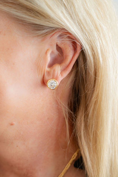 Large Bezel Stud - 18k Gold Plated - Lisi Lerch