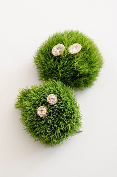 Large Bezel Stud - 18k Gold Plated - Lisi Lerch