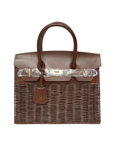 Large Chocolate Handbag with Faux Leather - Sample Sale- Final Sale - Lisi Lerch