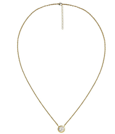 Large Gold Rhinestone Bezel Necklace - 18k Gold Plated - Sample Sale - Final Sale - Lisi Lerch