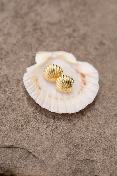 Large Meeghan - Gold Shell Stud - 18k Gold Plated - Meeghan Mullin x Lisi Lerch Collection - Lisi Lerch