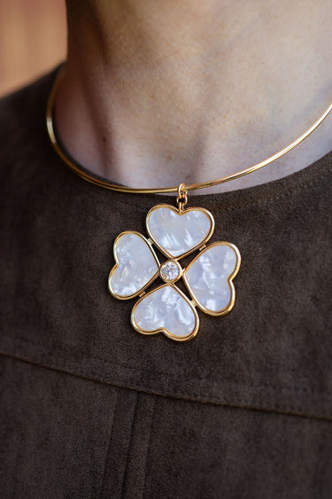Large Poppy Necklace - 18k Gold Plated - Darby Clark Collection - Lisi Lerch