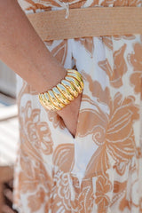 Large Rachel Cuff - Gold Acrylic Stretchy Cuff - Lisi Lerch