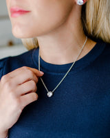 Large Rhinestone Bezel Necklace - 18k Gold Plated - Lisi Lerch