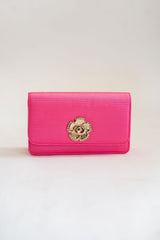 Lilly Faille Clutch with Flower Closure - Lisi Lerch