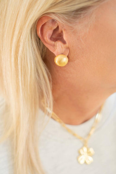 Lisi Lerch 18mm Georgia Brushed Ball Studs - 18k Gold Plated