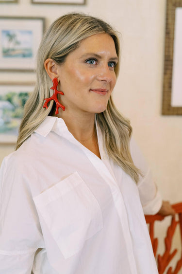 Lisi Lerch Acrylic Coral Earring - Florida Friends