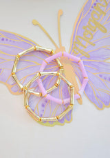 Lisi Lerch Amelia Bamboo Bracelet Stack - 2 Gold & Lavender - Avoly Collection