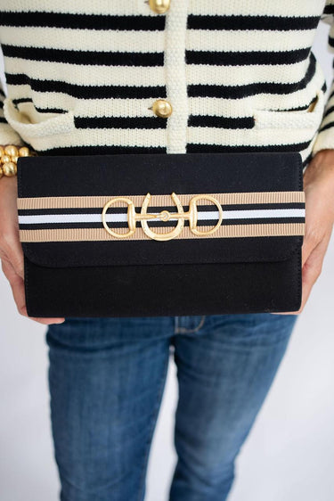 Lisi Lerch Avery Tan & Black Stripe Band with Horseshoe Snaffle