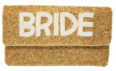 Lisi Lerch Bride Gold and Pearl - Beaded Clutch