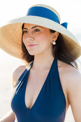 Lisi Lerch Carolyn - Blue Stone - Big Stone and Pearl Stud - Belle of the Ball