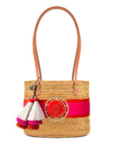 Lisi Lerch Charlotte Medium - Pink Layer with Nautical Raffia Flower With Pink Combo Tassel