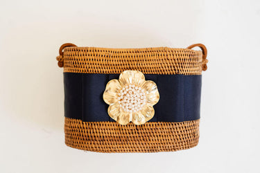 Lisi Lerch Charlotte Small - Navy Flat Bow - Poppy & Pearl Pouf