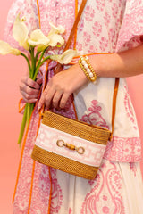 Lisi Lerch Charlotte Small - Pink Window Pane with Bamboo Toggle