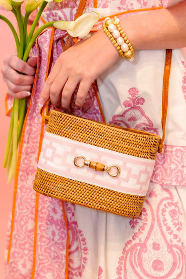 Lisi Lerch Charlotte Small - Pink Window Pane with Bamboo Toggle