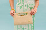 Lisi Lerch Chloe Clutch - Straw - Gold Charm